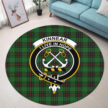 kinnear-tartan-round-rug-with-family-crest