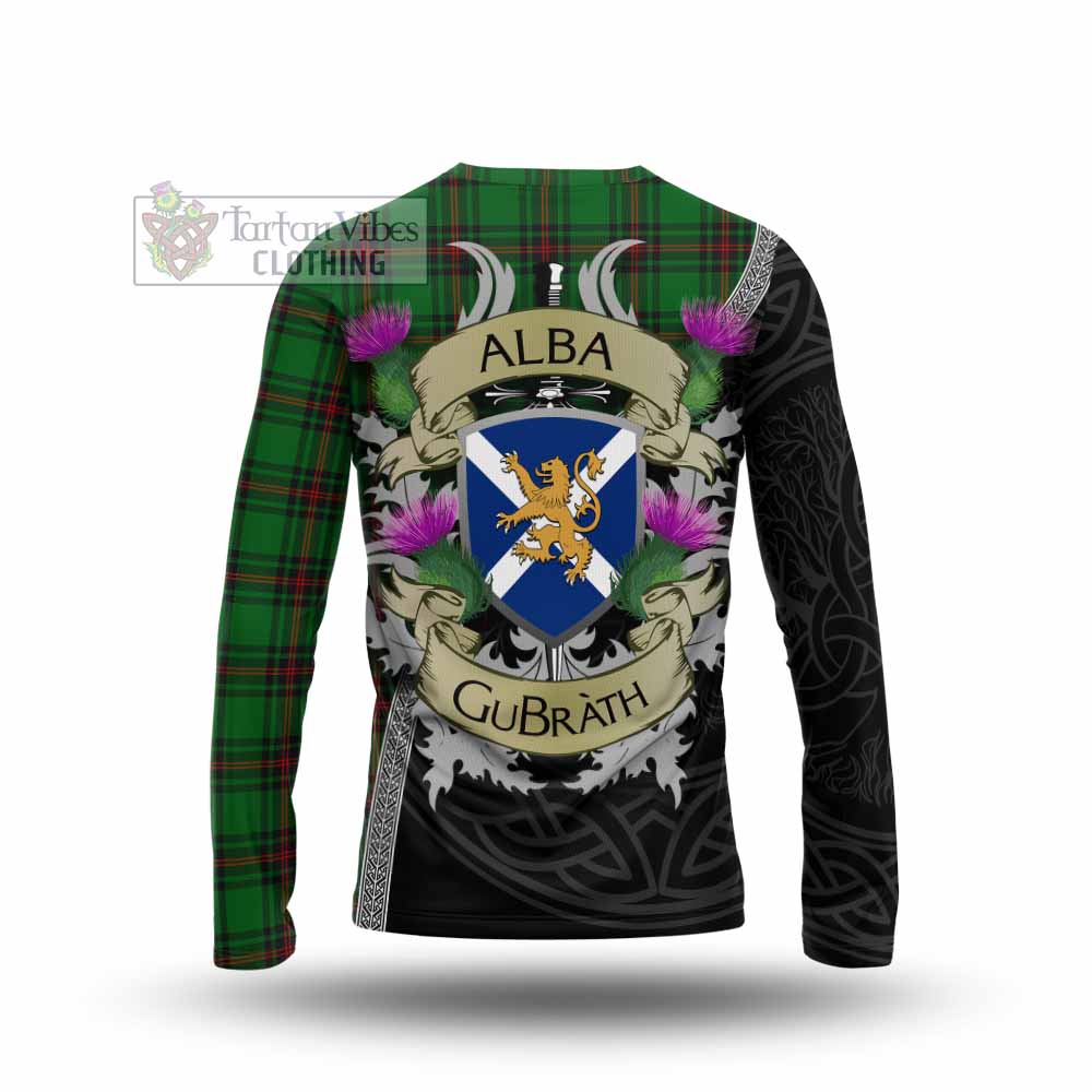 Tartan Vibes Clothing Kinnear Tartan Family Crest Long Sleeve T-Shirt Lion Rampant Royal Thistle Shield Celtic Inspired