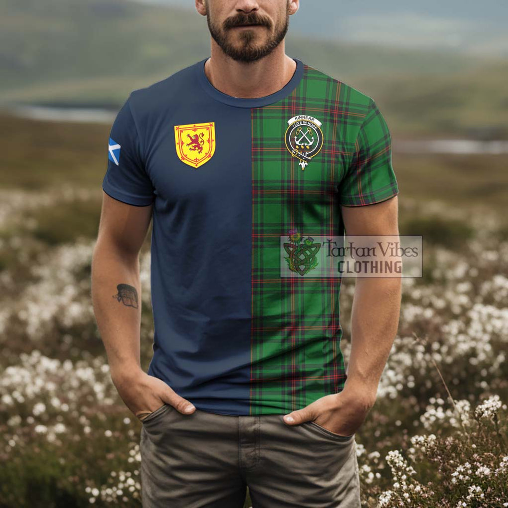 Kinnear Tartan T-Shirt Alba with Scottish Lion Royal Arm Half Style - Tartan Vibes Clothing