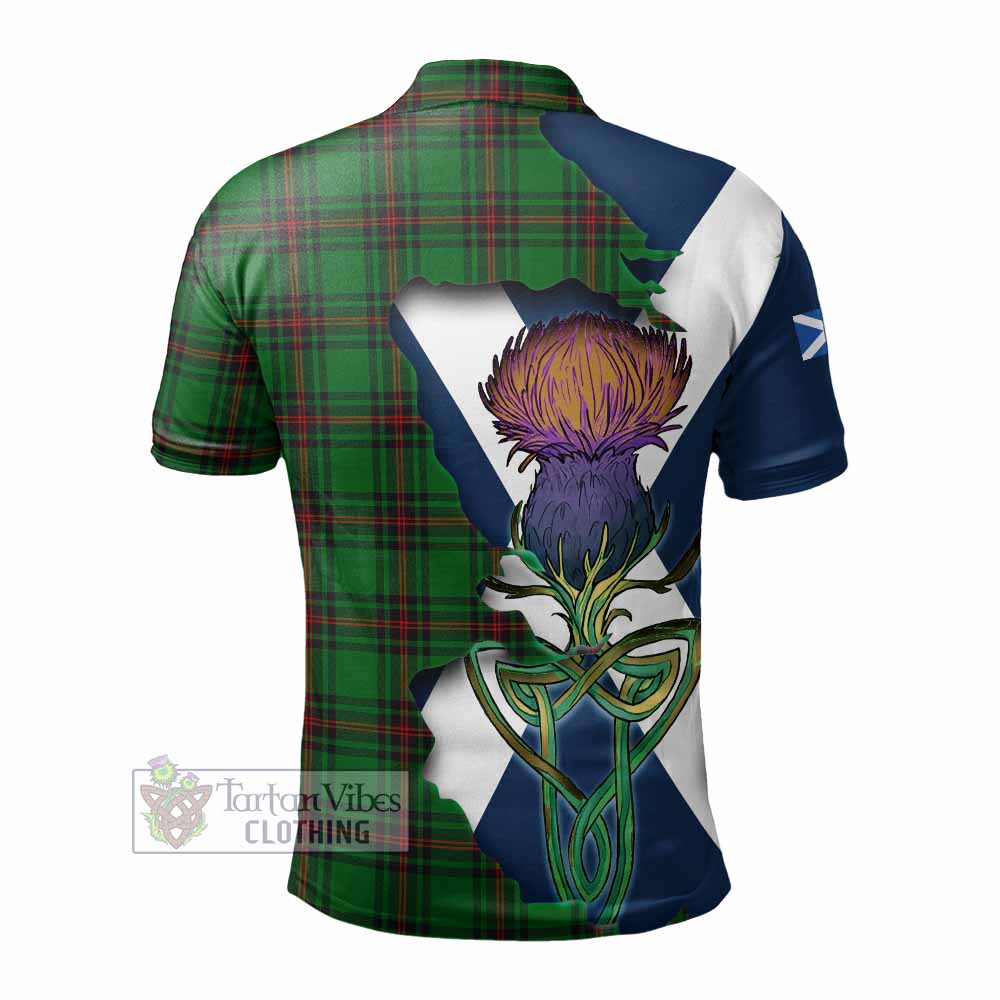Tartan Vibes Clothing Kinnear Tartan Family Crest Polo Shirt Scottish Thistle Celtic Inspired