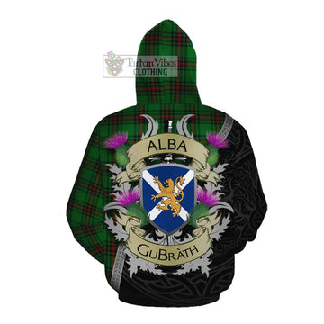 Kinnear Tartan Family Crest Cotton Hoodie Lion Rampant Royal Thistle Shield Celtic Inspired