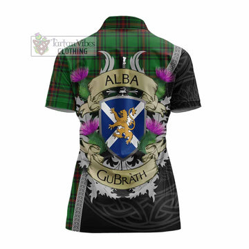 Kinnear Tartan Family Crest Women's Polo Shirt Lion Rampant Royal Thistle Shield Celtic Inspired