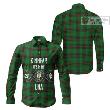 Kinnear Tartan Long Sleeve Button Shirt with Family Crest DNA In Me Style