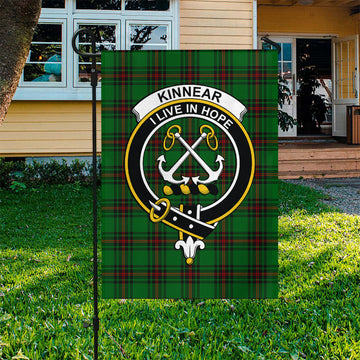 Kinnear Tartan Garden Flag with Family Crest