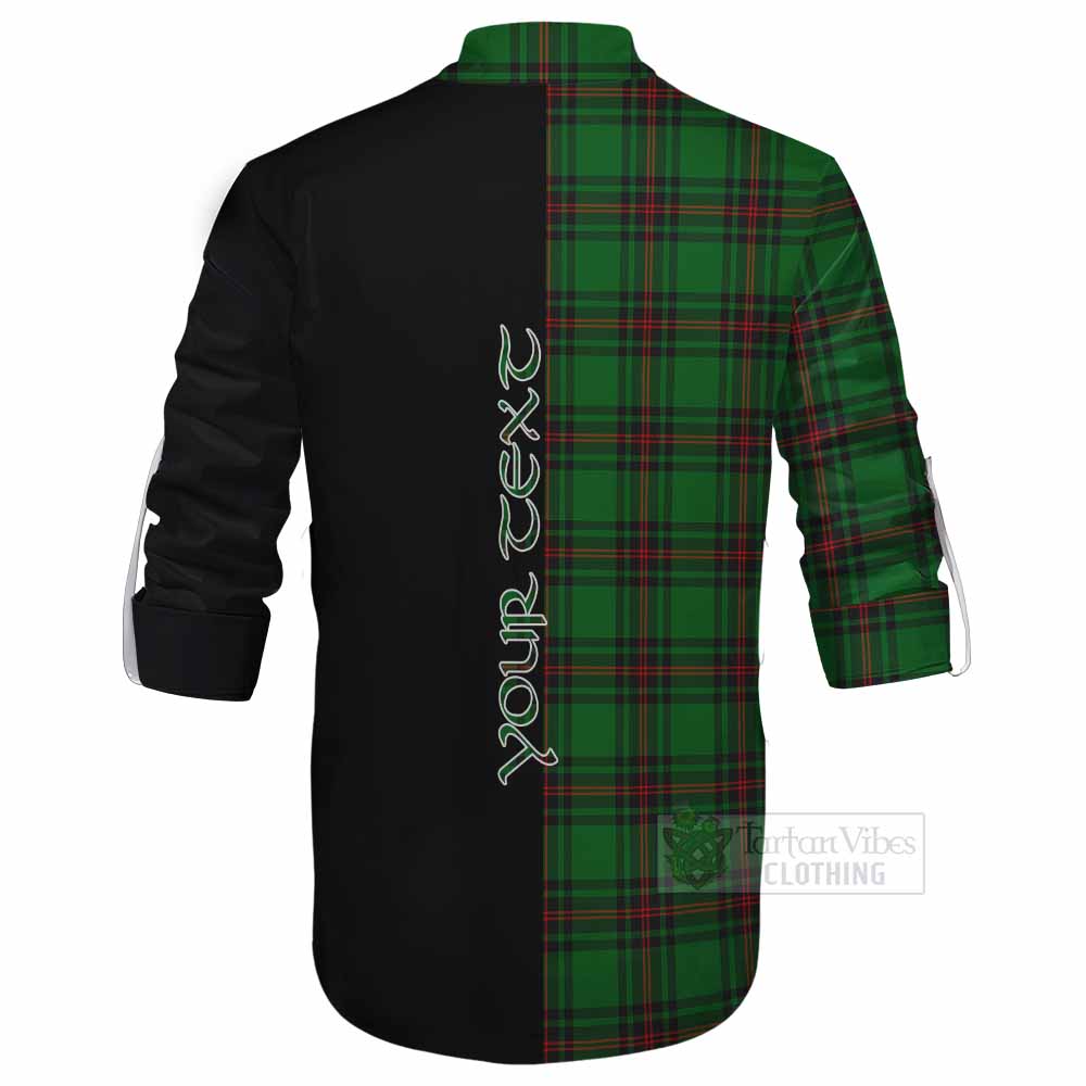 Tartan Vibes Clothing Kinnear Tartan Ghillie Kilt Shirt with Family Crest and Half Of Me Style