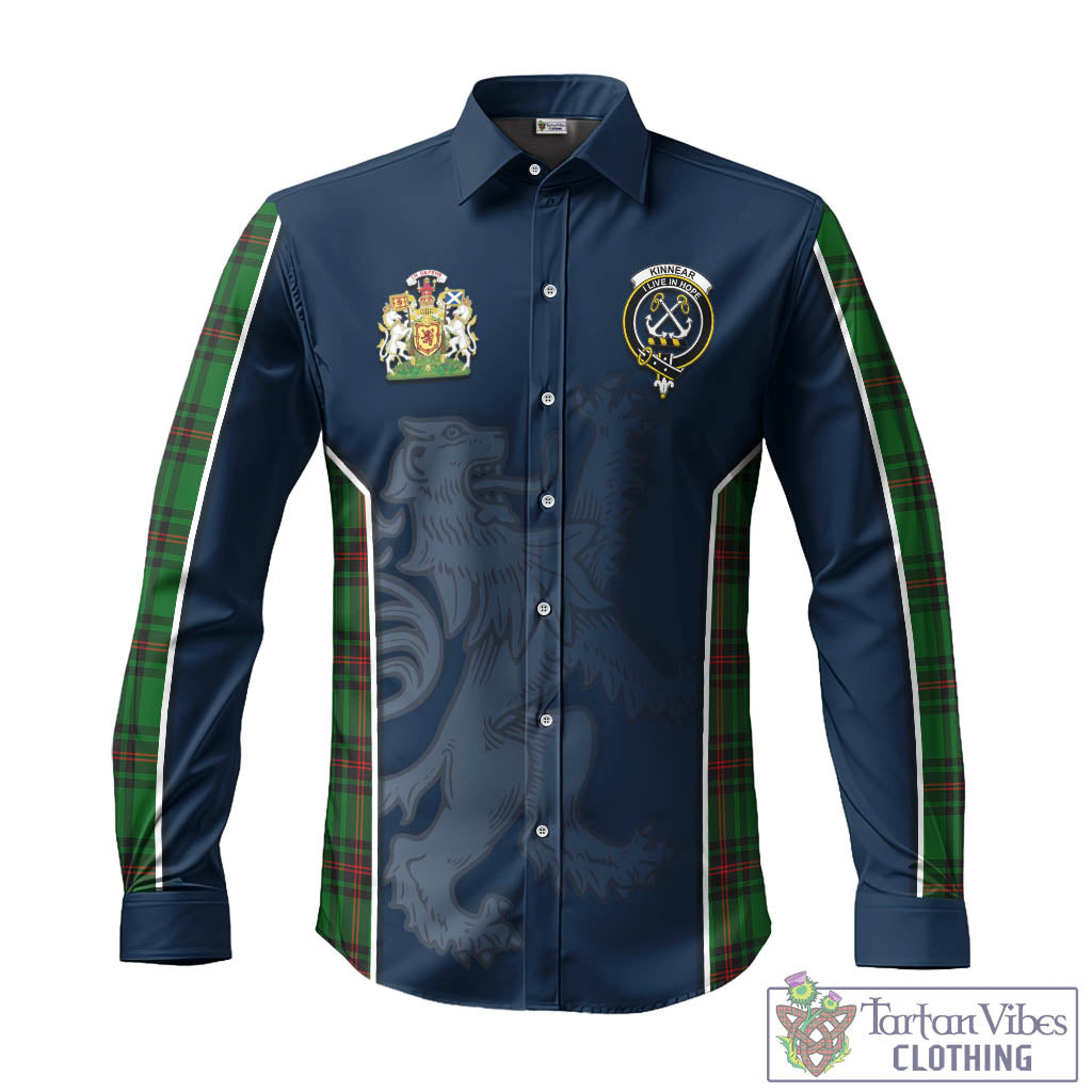 Tartan Vibes Clothing Kinnear Tartan Long Sleeve Button Up Shirt with Family Crest and Lion Rampant Vibes Sport Style