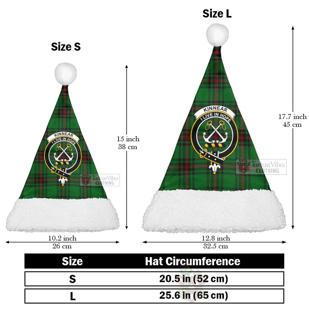 Tartan Vibes Clothing Kinnear Tartan Christmas Santa Hats with Family Crest