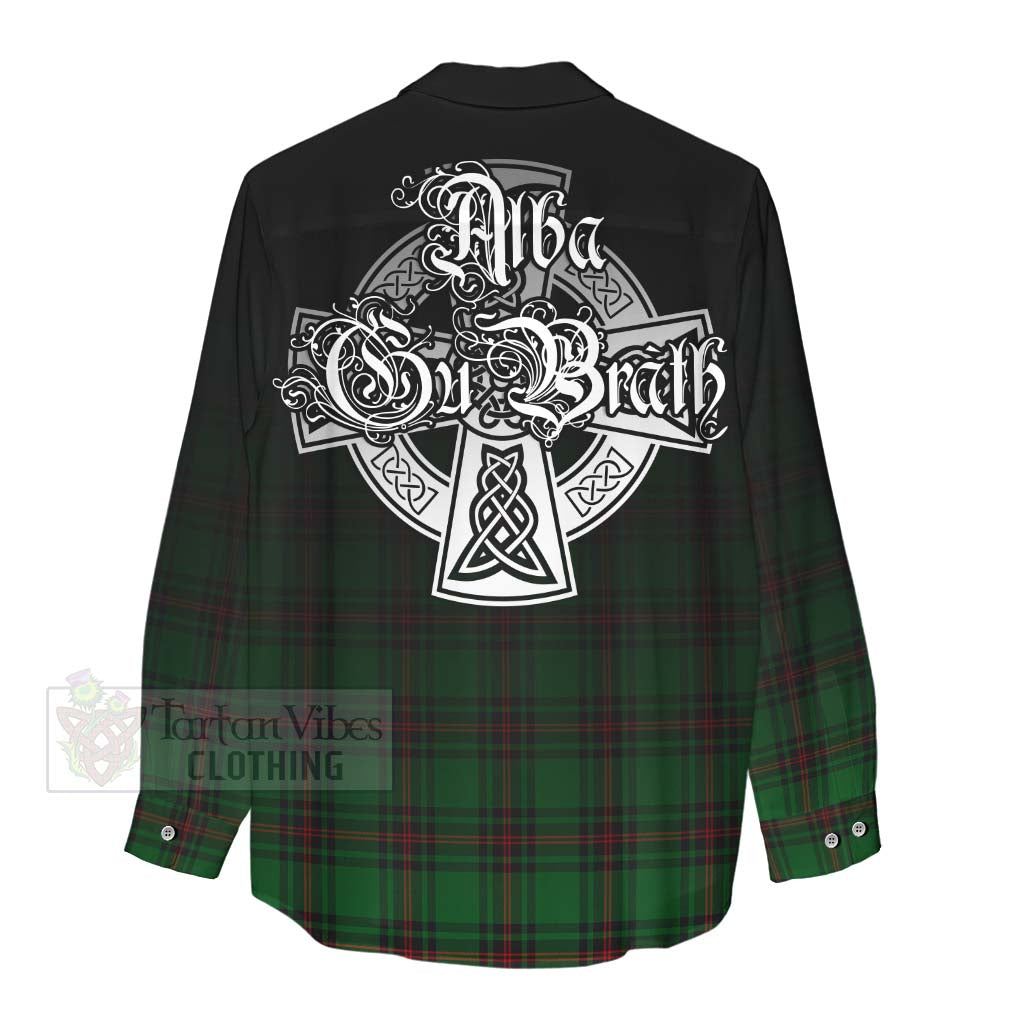 Tartan Vibes Clothing Kinnear Tartan Women's Casual Shirt Featuring Alba Gu Brath Family Crest Celtic Inspired