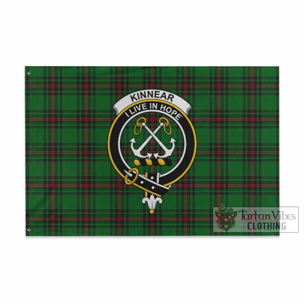 Tartan Vibes Clothing Kinnear Tartan House Flag with Family Crest