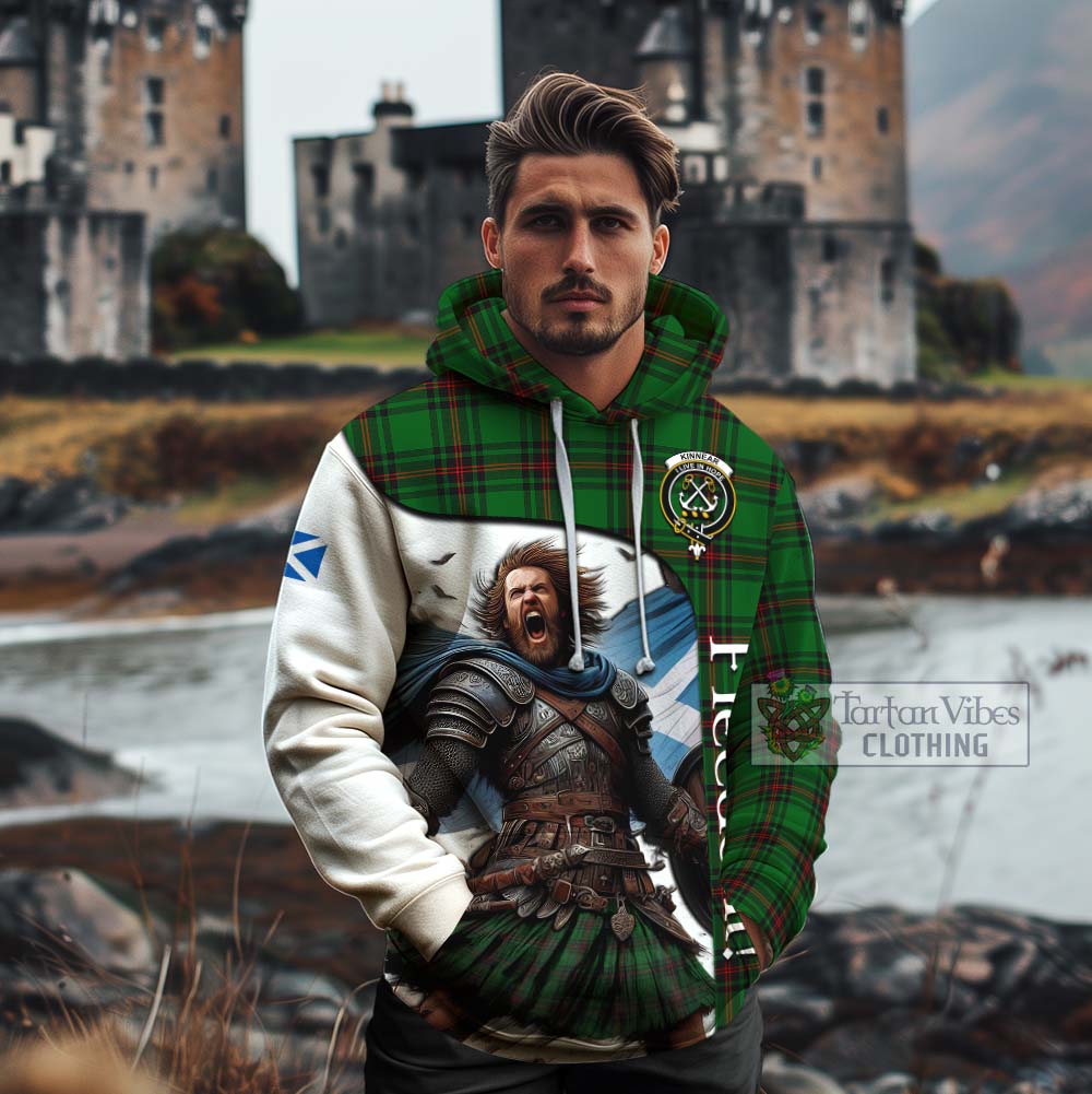 Tartan Vibes Clothing Kinnear Crest Tartan Cotton Hoodie Inspired by the Freedom of Scottish Warrior