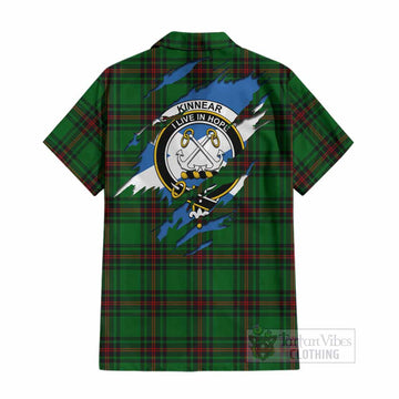 Kinnear Clan Crest In Me Tartan Cotton Hawaiian Shirt Scotland Flag Style