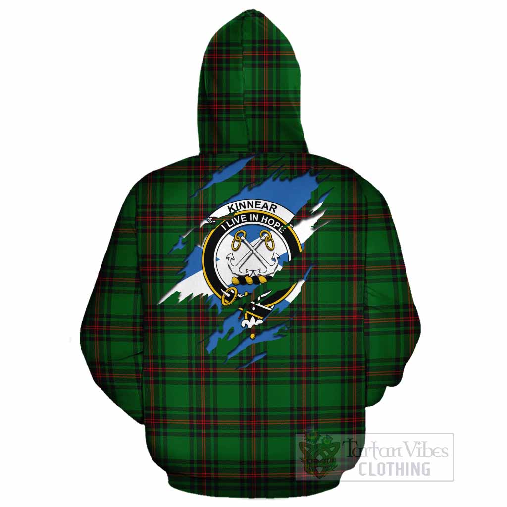 Kinnear Clan Crest In Me Tartan Cotton Hoodie Scotland Flag Style