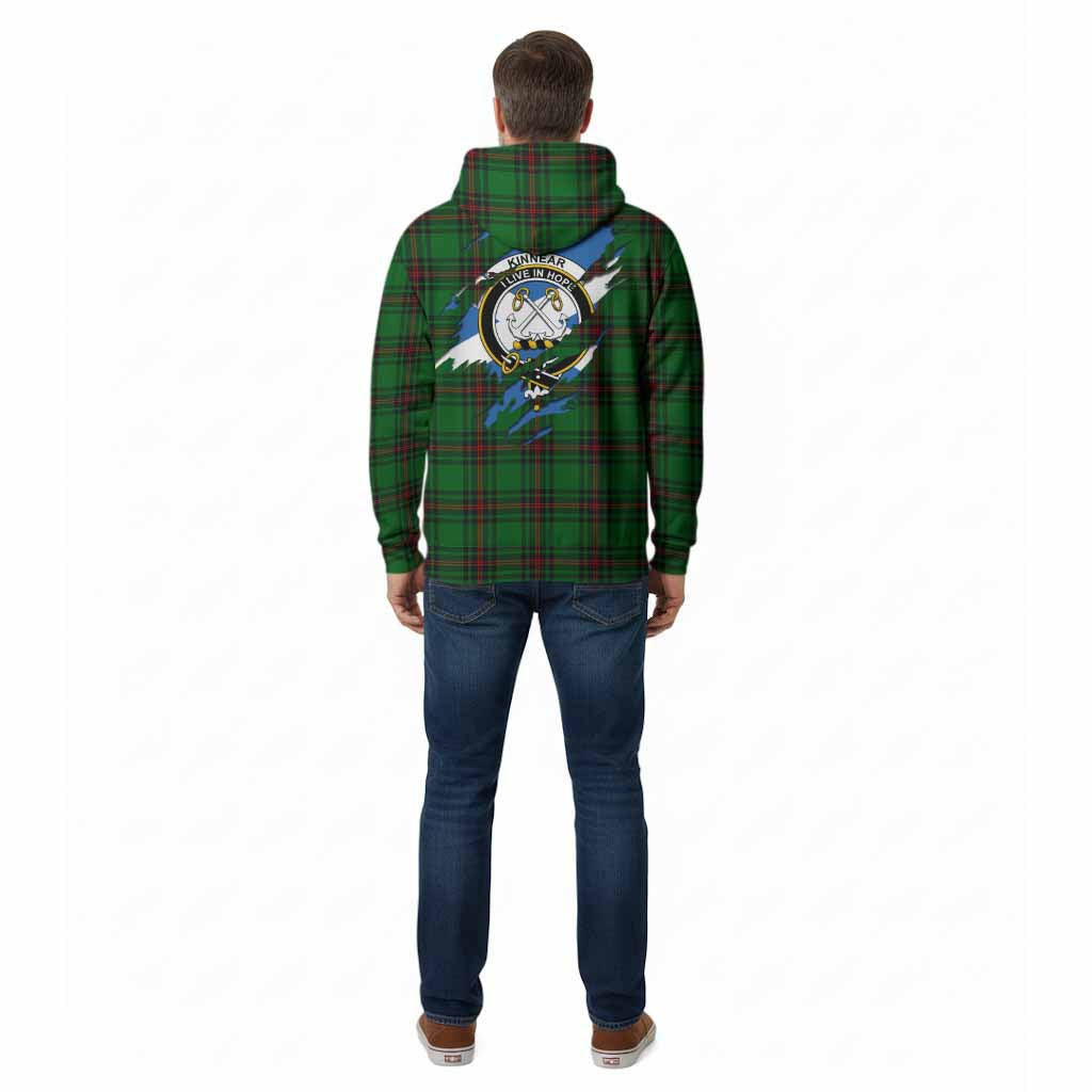 Kinnear Clan Crest In Me Tartan Cotton Hoodie Scotland Flag Style