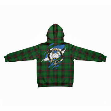 Kinnear Clan Crest In Me Tartan Kid Hoodie Scotland Flag Style