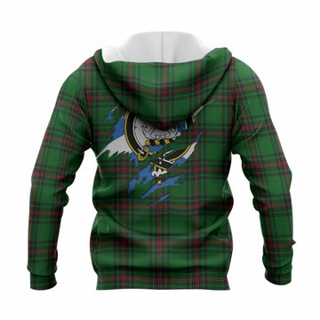 Kinnear Clan Crest In Me Tartan Knitted Hoodie Scotland Flag Style