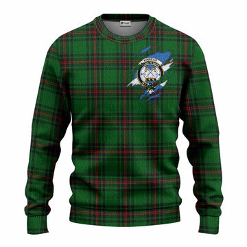 Kinnear Clan Crest In Me Tartan Knitted Sweater Scotland Flag Style