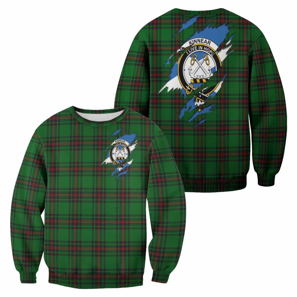 Kinnear Clan Crest In Me Tartan Sweatshirt Scotland Flag Style