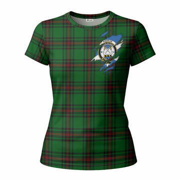 Kinnear Clan Crest In Me Tartan Women T shirt Scotland Flag Style