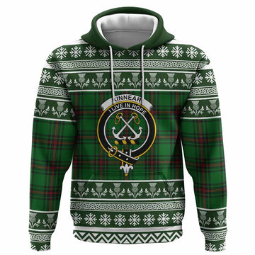 Kinnear Clan Tartan Christmas Hoodie with Family Crest