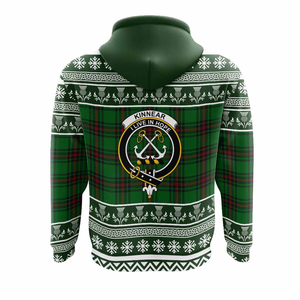 Kinnear Clan Tartan Christmas Hoodie with Family Crest - Tartan Vibes Clothing
