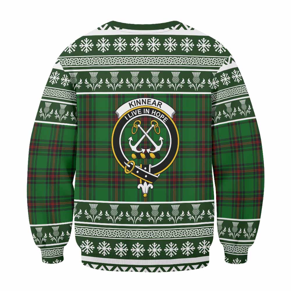 Kinnear Clan Tartan Christmas Sweatshirt with Family Crest - Tartan Vibes Clothing