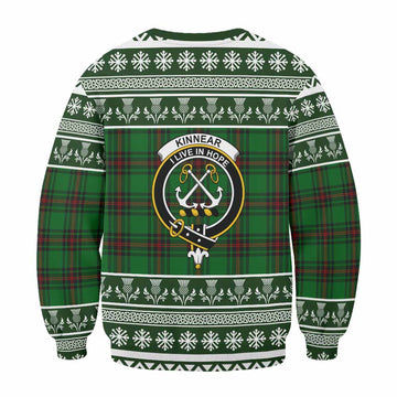 Kinnear Clan Tartan Christmas Sweatshirt with Family Crest