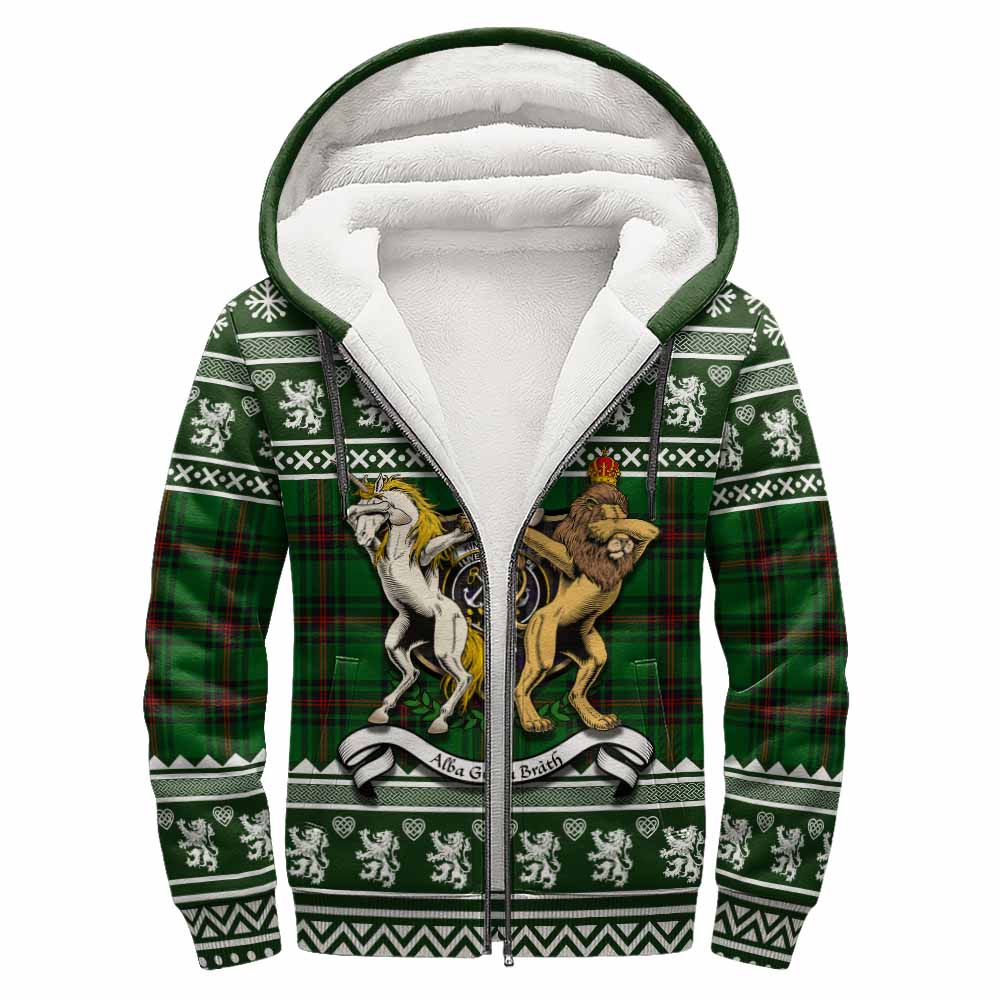Kinnear Clan Tartan Crest Christmas Fleece Hoodie Coat of Arms Funny Style - Tartan Vibes Clothing