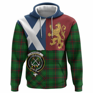 Kinnear Crest Tartan Hoodie with Lion Rampant Saltire Style