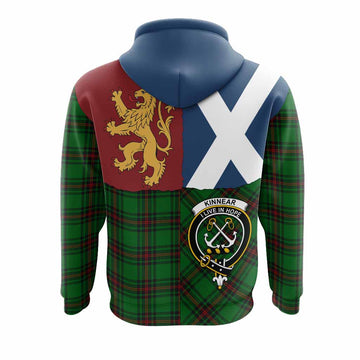 Kinnear Crest Tartan Hoodie with Lion Rampant Saltire Style