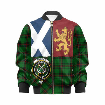 Kinnear Crest Tartan Kid Bomber Jacket with Lion Rampant Saltire Style