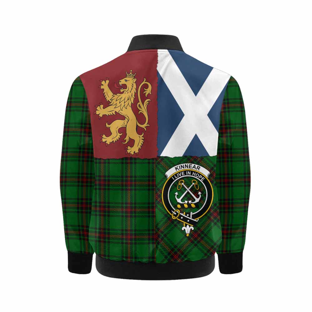 Kinnear Crest Tartan Kid Bomber Jacket with Lion Rampant Saltire Style - Tartan Vibes Clothing