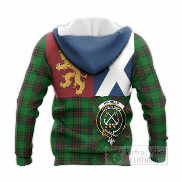 Kinnear Crest Tartan Knitted Hoodie with Lion Rampant Saltire Style