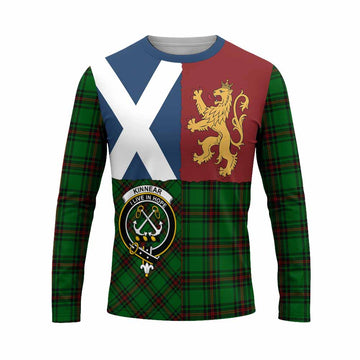 Kinnear Crest Tartan Long Sleeve T-Shirt with Lion Rampant Saltire Style