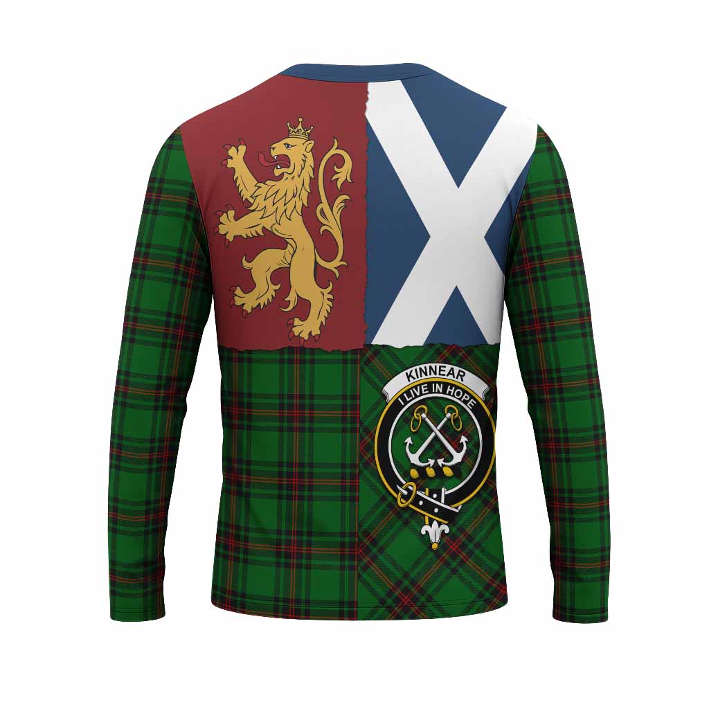 Kinnear Crest Tartan Long Sleeve T-Shirt with Lion Rampant Saltire Style