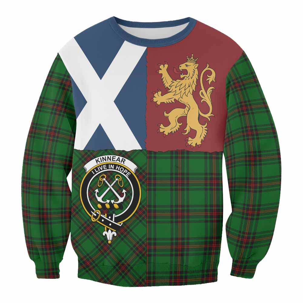 Kinnear Crest Tartan Sweatshirt with Lion Rampant Saltire Style