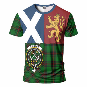 Kinnear Crest Tartan T-Shirt with Lion Rampant Saltire Style