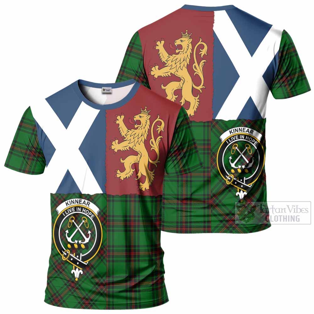 Kinnear Crest Tartan T-Shirt with Lion Rampant Saltire Style
