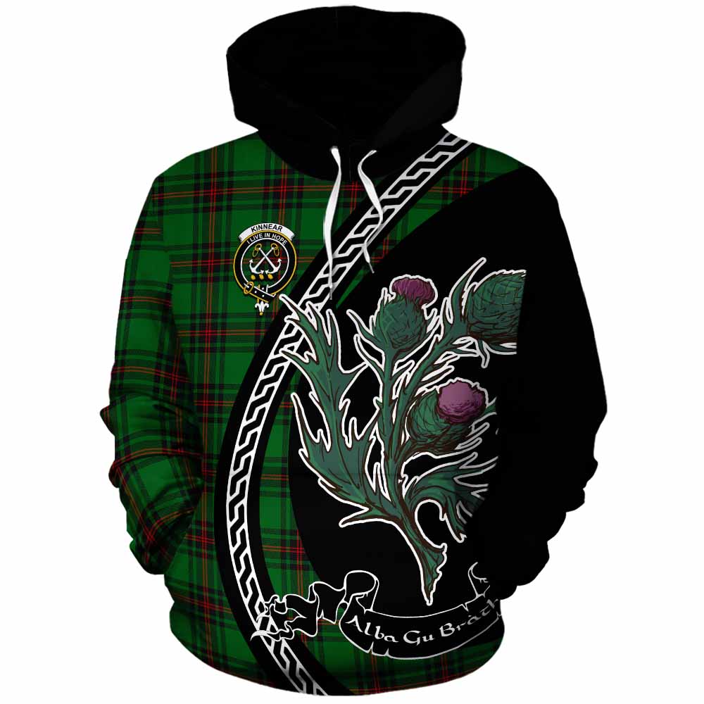 Kinnear Family Crest Tartan Cotton Hoodie Alba Thistle Inspired - Tartan Vibes Clothing
