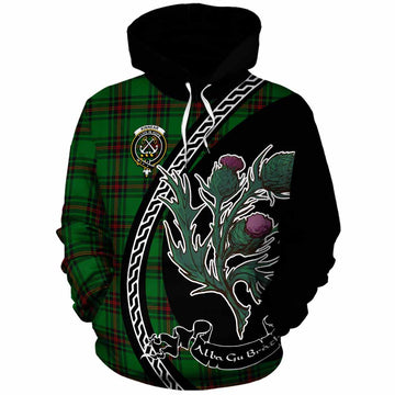Kinnear Family Crest Tartan Cotton Hoodie Alba Thistle Inspired