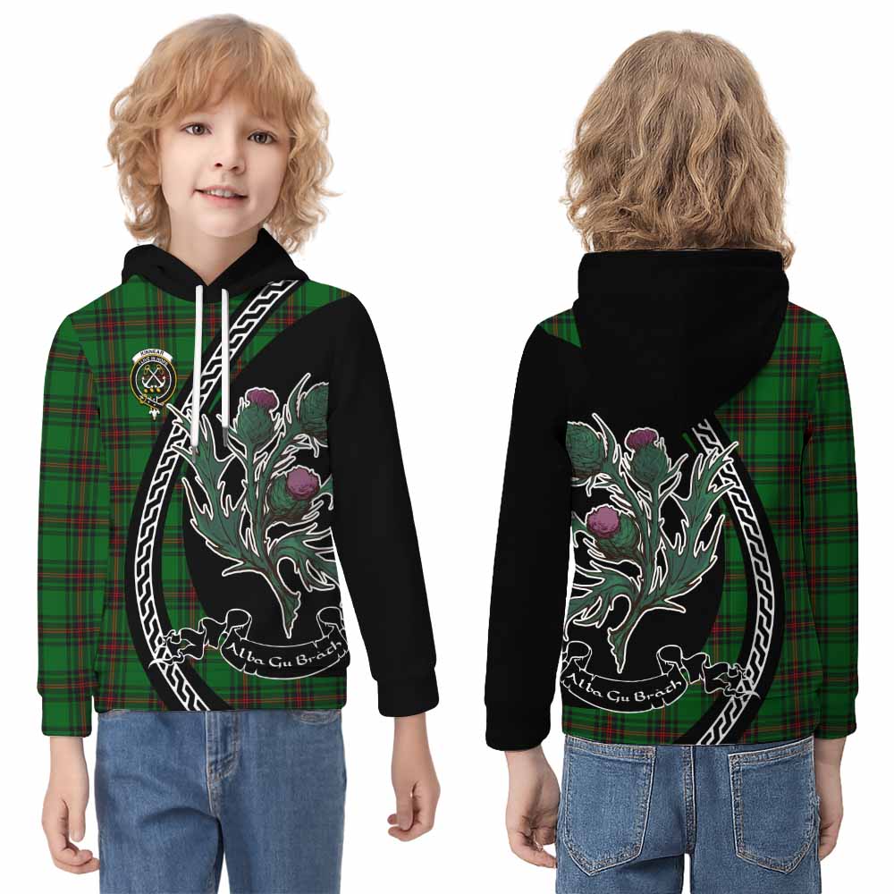 Kinnear Family Crest Tartan Kid Hoodie Alba Thistle Inspired - Tartan Vibes Clothing