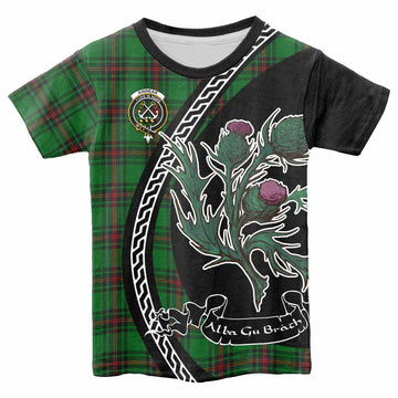 Kinnear Family Crest Tartan Kid T-shirt Alba Thistle Inspired - Tartan Vibes Clothing