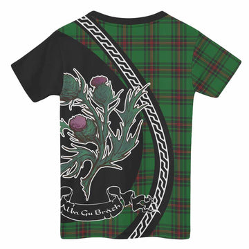 Kinnear Family Crest Tartan Kid T-shirt Alba Thistle Inspired - Tartan Vibes Clothing