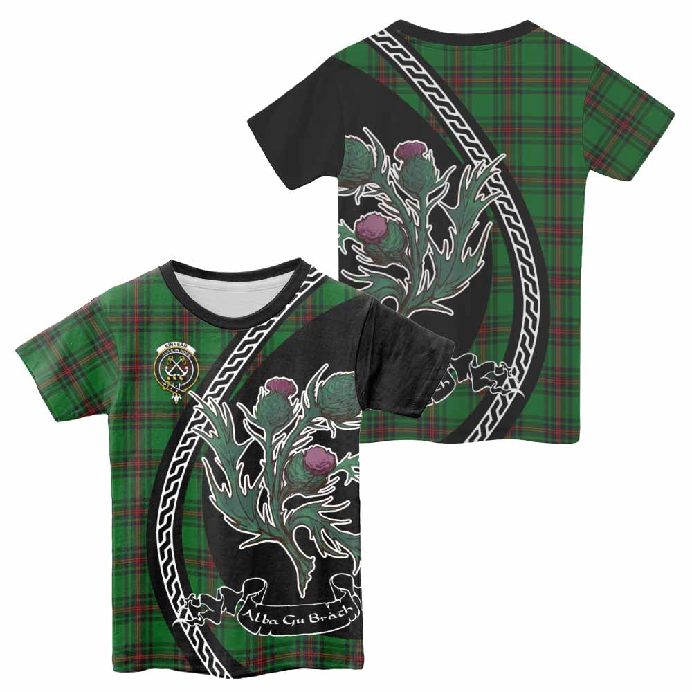 Kinnear Family Crest Tartan Kid T-shirt Alba Thistle Inspired - Tartan Vibes Clothing