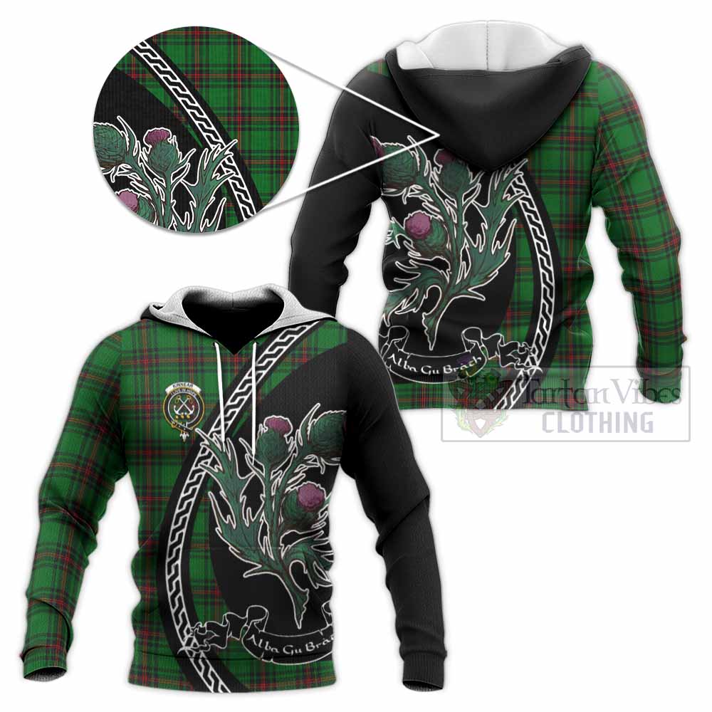 Kinnear Family Crest Tartan Knitted Hoodie Alba Thistle Inspired - Tartan Vibes Clothing