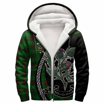 Kinnear Family Crest Tartan Sherpa Hoodie Alba Thistle Inspired