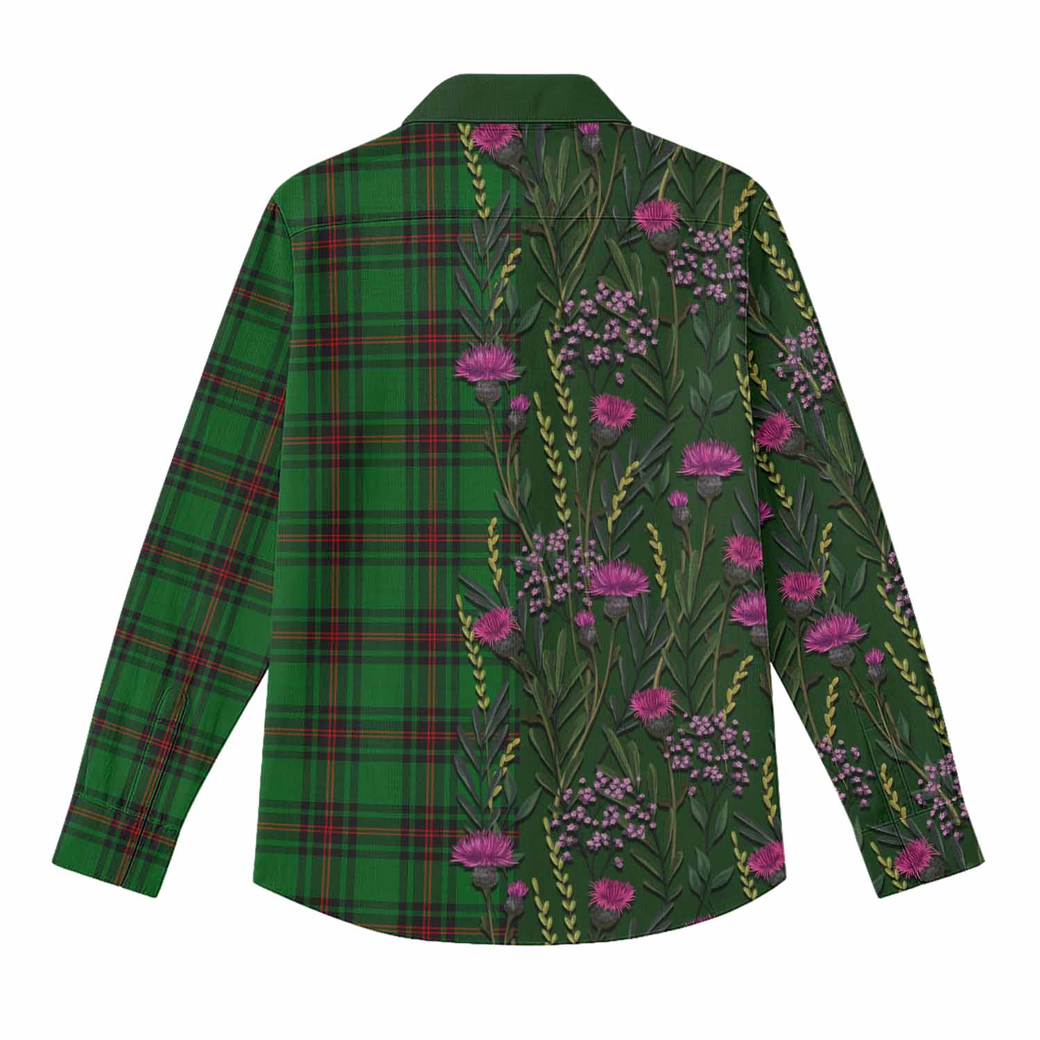 Kinnear Family Crest Tartan Women Casual Shirt Scottish Thistle Flower Pattern Half Style - Tartan Vibes Clothing
