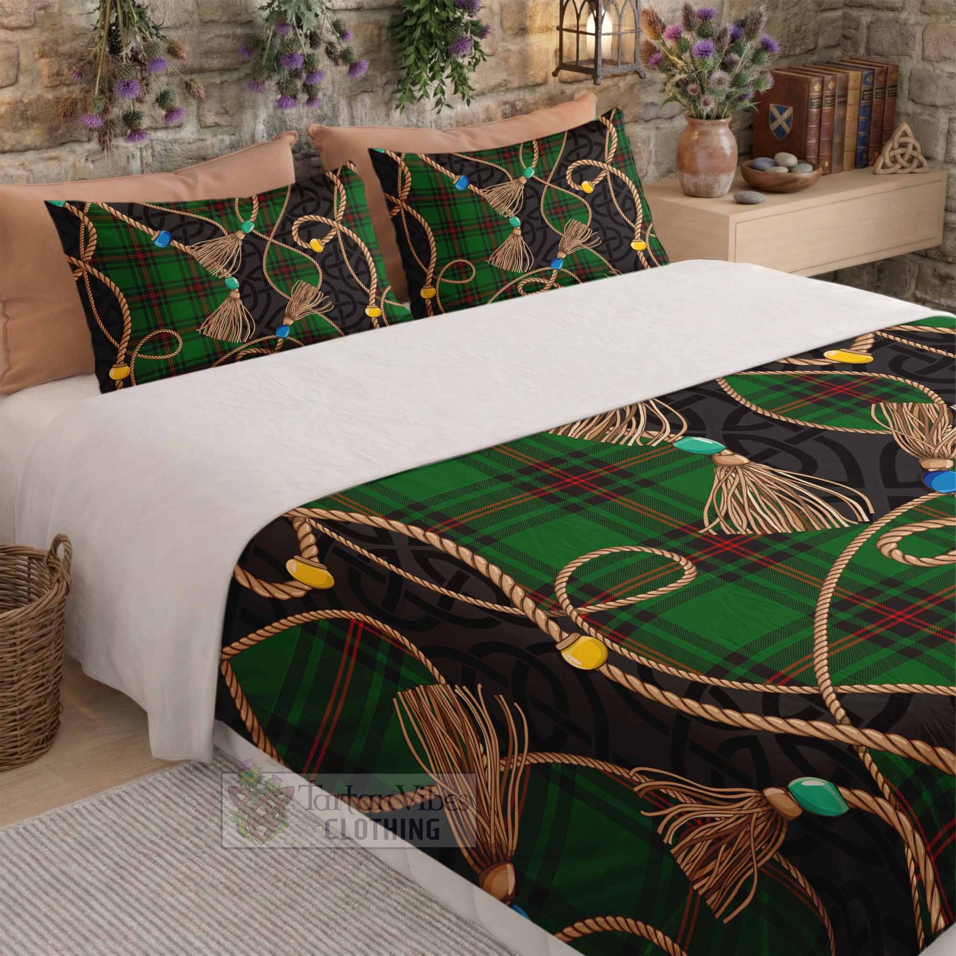 Kinnear Scottish Tartan Twisted Ropes Stylized Bedding Set - Tartan Vibes Clothing