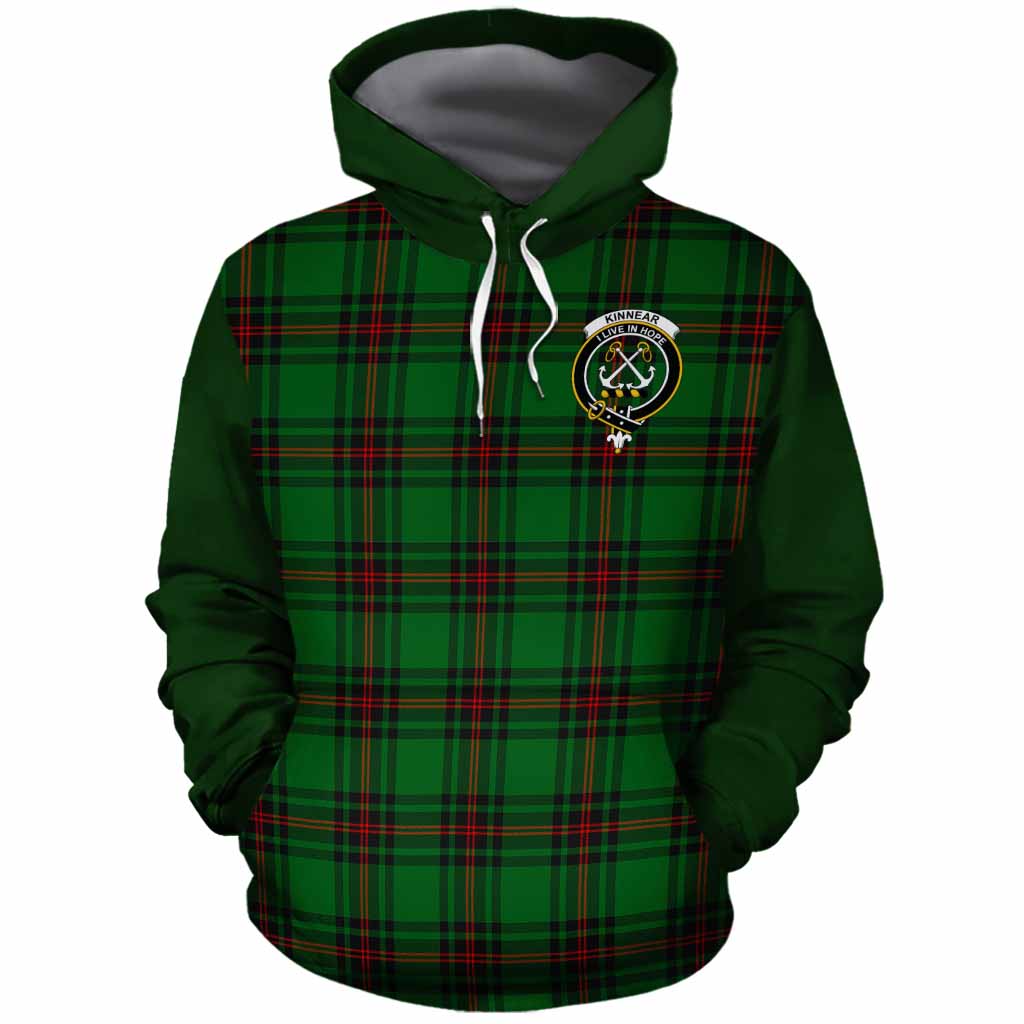 Kinnear Tartan Accent Cotton Hoodie with Family Crest