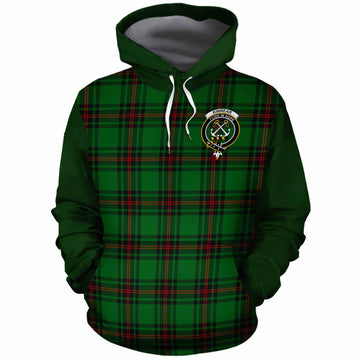 Kinnear Tartan Accent Cotton Hoodie with Family Crest