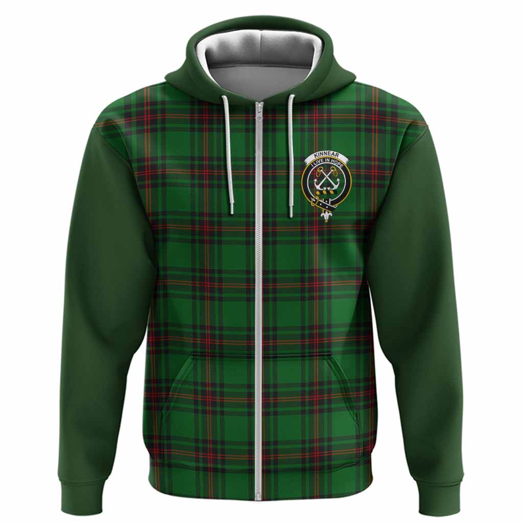 Kinnear Tartan Accent Hoodie with Family Crest